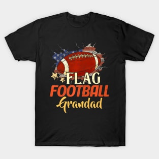 Mens American Flag Football Grandad  For Father's Day Men T-Shirt